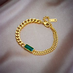 Stainless Steel Link Chain Bangle Bracelet for Women Girls