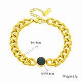 Stainless Steel Link Chain Bangle Bracelet for Women Girls