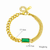 Stainless Steel Link Chain Bangle Bracelet for Women Girls