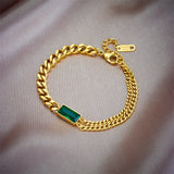 Stainless Steel Link Chain Bangle Bracelet for Women Girls