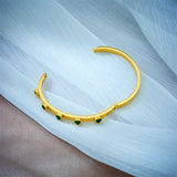 316L Stainless Steel Heart Green Crystal Bangles Bracelet For Women