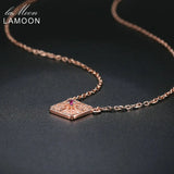 Natural Ruby Sterling Silver Pendant Necklace Rose Wedding Jewelry