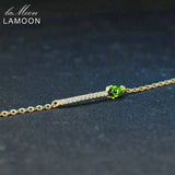 Green Diopside 925 Sterling Silver Charm Bracelet