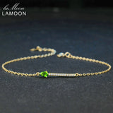 Green Diopside 925 Sterling Silver Charm Bracelet