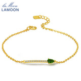 Green Diopside 925 Sterling Silver Charm Bracelet