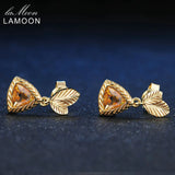 6mm 2ct Natural Citrine Triangle Silver Drop Earrings S925