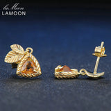 6mm 2ct Natural Citrine Triangle Silver Drop Earrings S925
