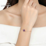 2.1ct Natural Purple Amethyst Bracelet 925 Sterling Silver Rose Vermeil