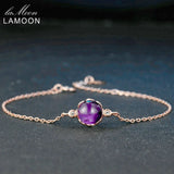 2.1ct Natural Purple Amethyst Bracelet 925 Sterling Silver Rose Vermeil