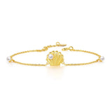 925 Silver Bracelet Freshwater Pearl Shell 14K Plated Fine Jewelry Gift