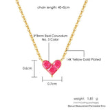 925 Silver Choker Necklace with Heart Synthetic Corundum Pendant