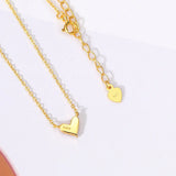 925 Silver Choker Necklace with Heart Synthetic Corundum Pendant
