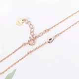925 Silver Water Drop Amethyst Bracelet 18K Rose Plated