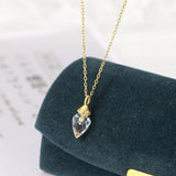 925 Silver Necklace Cone Quartz Pendant Chain 14K Plated Fine Jewelry