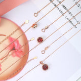925 Silver Necklace Natural Garnet Pendant 14K Rose Plated Jewelry