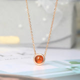 925 Silver Necklace Natural Garnet Pendant 14K Rose Plated Jewelry