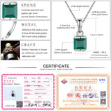 925 Silver Necklace Mini Square Chalcedony Pendant Silver Chain 18K Plated