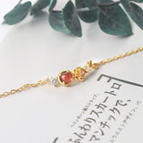 925 Silver Garnet Flower Charm Bracelet 14K Plated Jewelry
