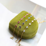 925 Silver Bracelet Opal Ruby Sapphire Gemstone 10K Plated Jewelry LMHI026