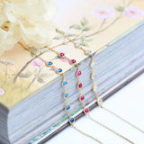 925 Silver Bracelet Opal Ruby Sapphire Gemstone 10K Plated Jewelry LMHI026
