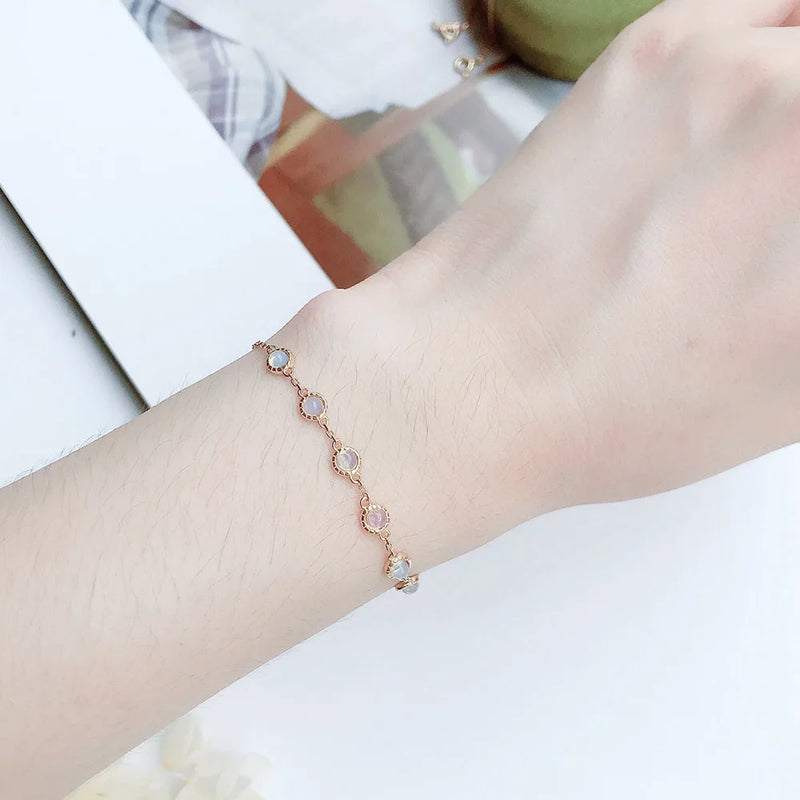 925 Silver Bracelet Opal Ruby Sapphire Gemstone 10K Plated Jewelry LMHI026