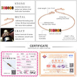 925 Silver Bracelet MultiColor Tourmaline Gemstone 18K Rose Plated