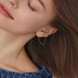 925 Silver Ear Line Clip CZ Korea Single Earring EI042