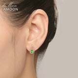 925 Silver Peridot Gemstone Stud Earrings 18K Rose Plated Leaf Shape