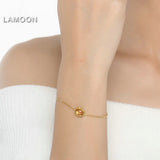 925 Silver Natural Citrine Gemstone Bracelet Women 14K Plated Fine Jewelry