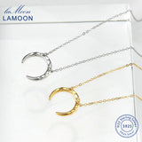 925 Silver Choker Necklace Moon Pendant Yellow Jewelry LMNL018