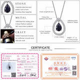 925 Silver Necklace Women Sapphire Gemstone Pendant 18K Fine Jewelry