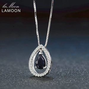 925 Silver Necklace Women Sapphire Gemstone Pendant 18K Fine Jewelry