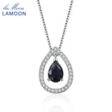 925 Silver Necklace Women Sapphire Gemstone Pendant 18K Fine Jewelry
