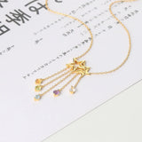925 Silver Necklace Shooting Star Gemstone Pendant