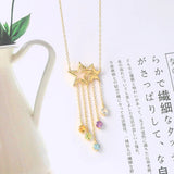 925 Silver Necklace Shooting Star Gemstone Pendant