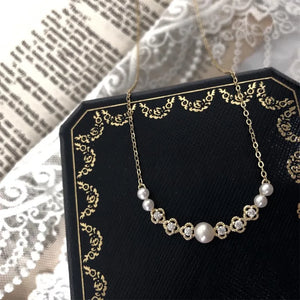 925 Silver Pearls Necklace for Women Vintage Jewelry