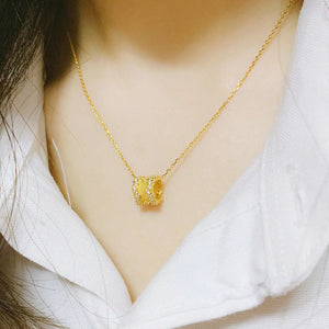 925 Silver Necklace Star CZ Diamond Pendant Light Plated Jewelry