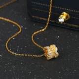 925 Silver Necklace Star CZ Diamond Pendant Light Plated Jewelry