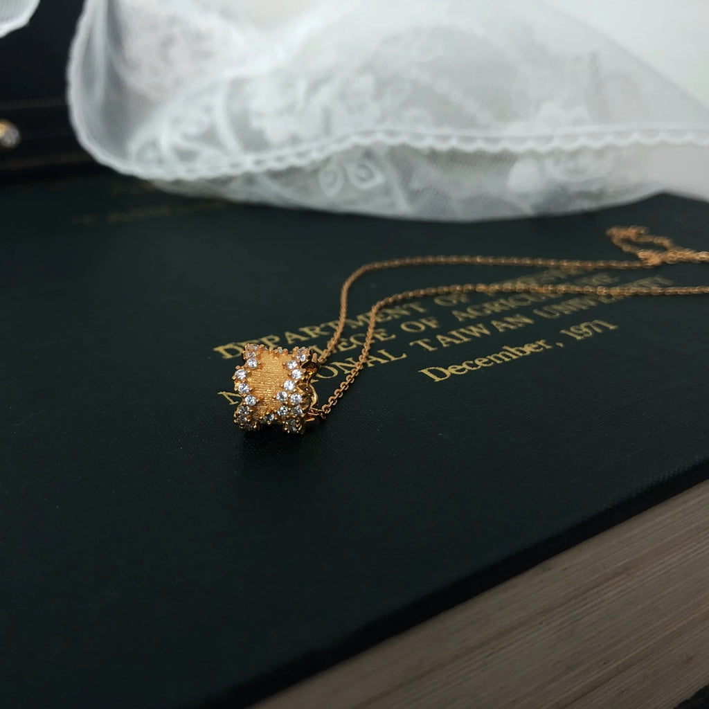 925 Silver Pendant Necklace Vintage Princess Collarbone Chain Jewelry