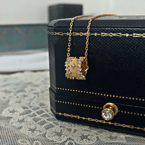 925 Silver Pendant Necklace Vintage Princess Collarbone Chain Jewelry