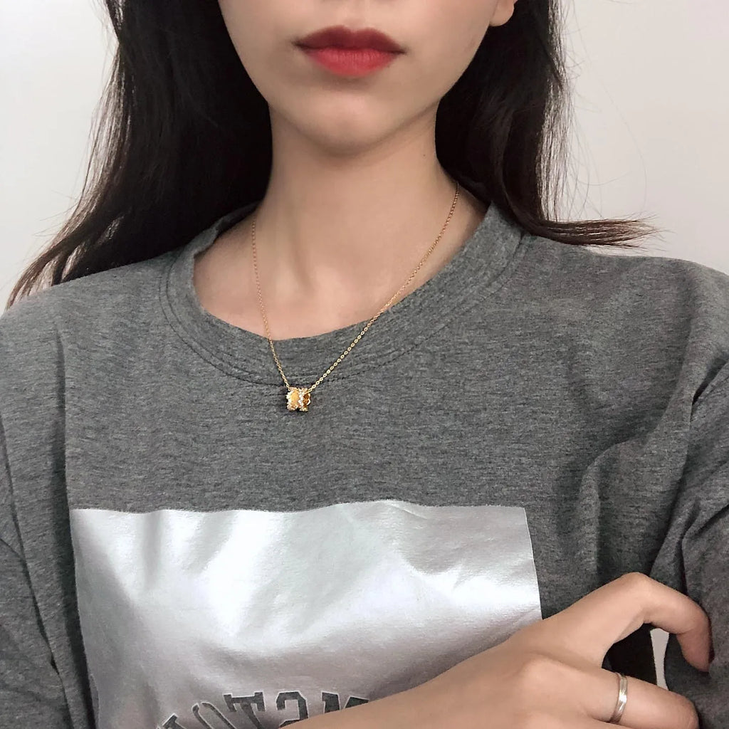925 Silver Pendant Necklace Vintage Princess Collarbone Chain Jewelry