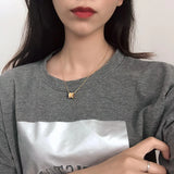 925 Silver Pendant Necklace Vintage Princess Collarbone Chain Jewelry