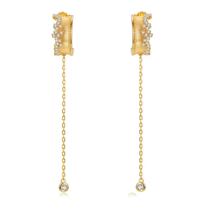 925 Silver Stars Drop Earrings Vintage Line Jewelry