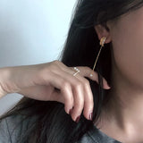 925 Silver Stars Drop Earrings Vintage Line Jewelry