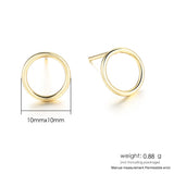 925 Silver Stud Earring for Women Yellow Circle Round Gift Jewelry