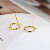 925 Silver Stud Earring for Women Yellow Circle Round Gift Jewelry