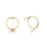 925 Silver Stud Earring for Women Yellow Circle Round Gift Jewelry