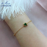 925 Silver Emerald Bracelet Retro Princess 14K Plated Jewelry