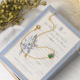 925 Silver Emerald Bracelet Retro Princess 14K Plated Jewelry