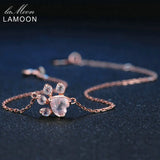Pink Rose Quartz Bear Paw Charm Bracelet